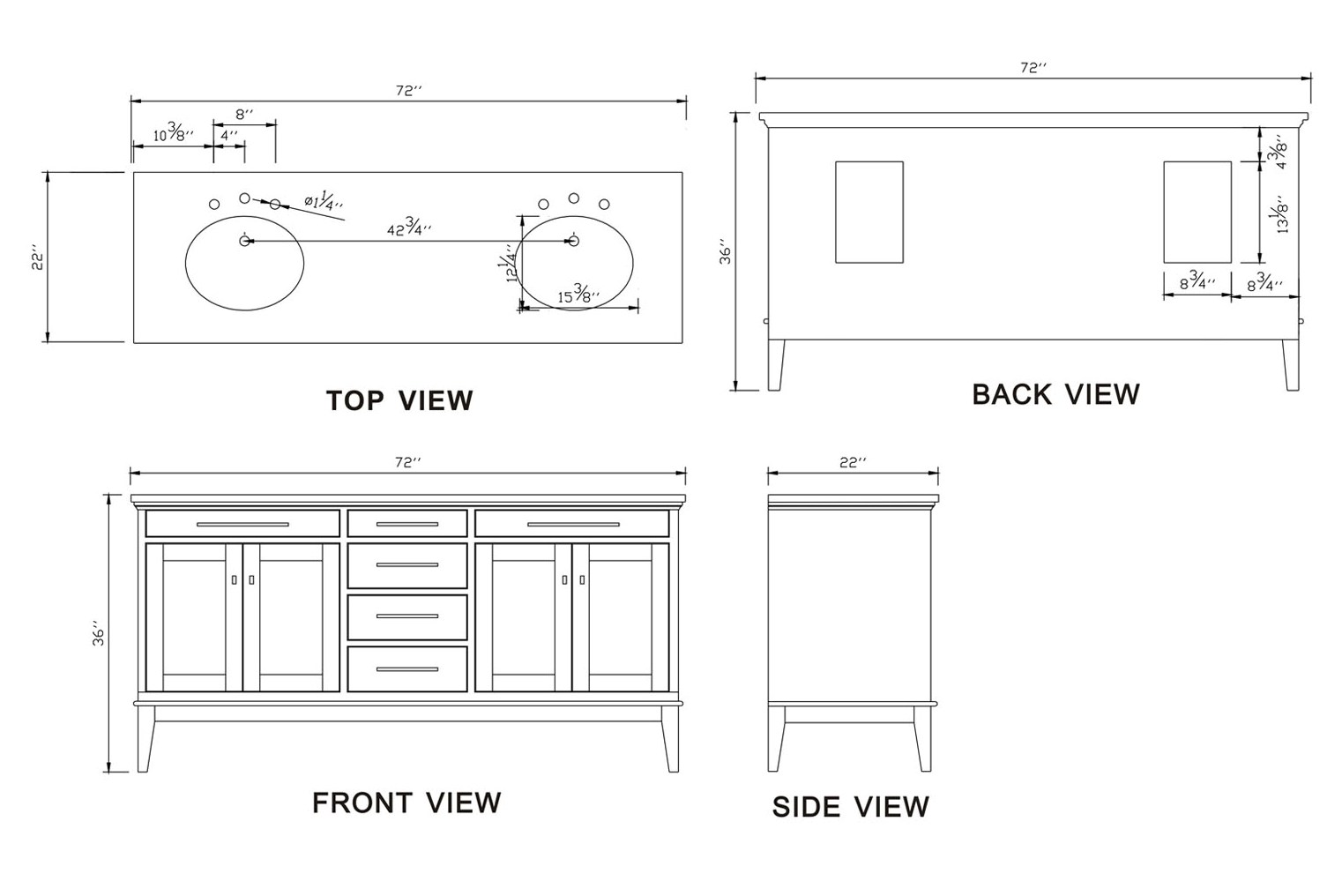 72Inch Idaho Vanity Dark Espresso Vanity Espresso Double Vanity
